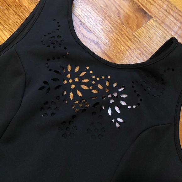 Black Eyelet Detail Dress - Picture 3 of 6